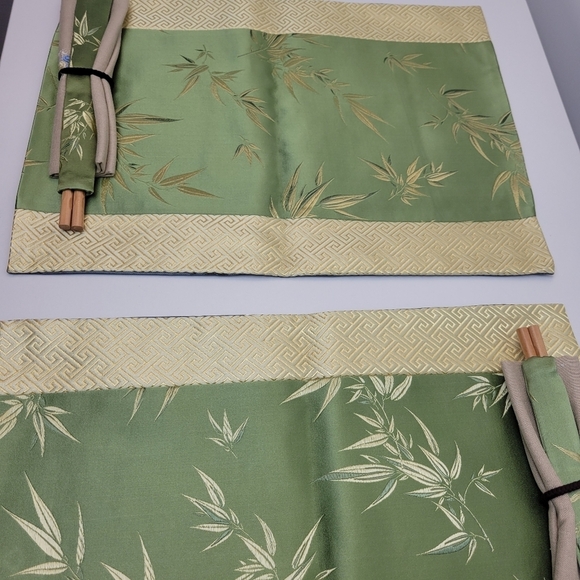 bamboo leaves silk placemat set - Picture 9 of 11